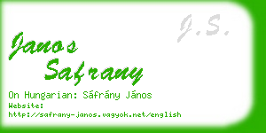 janos safrany business card
